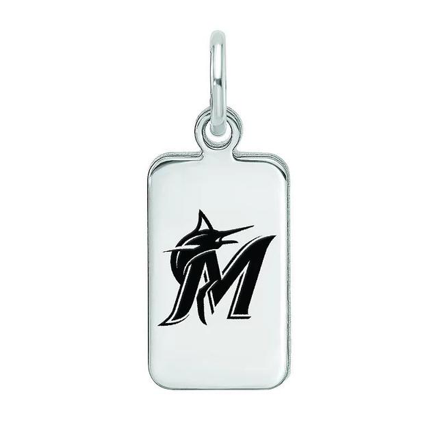 LogoArt Sterling Silver Miami Marlins Enameled Tag Pendant, Womens Product Image