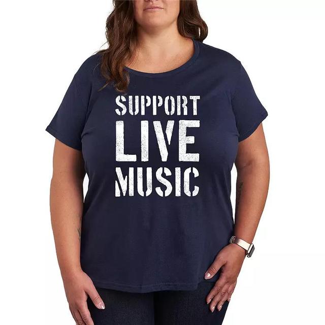 Plus Support Live Music Graphic Tee, Womens Product Image