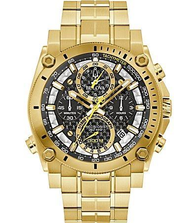 Bulova Mens Precisionist Icon Chronograph Gold Stainless Steel Bracelet Watch Product Image