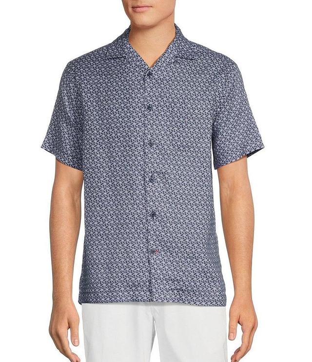 Cremieux Blue Label French Linen Collection Printed Short Sleeve Woven Camp Shirt Product Image