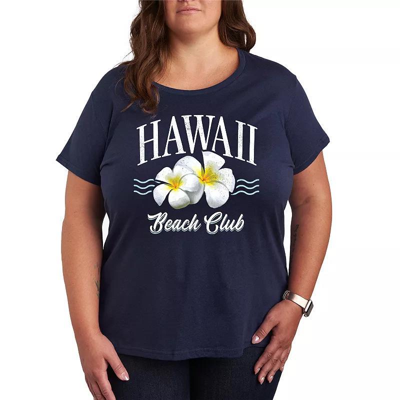 Plus Hawaii Beach Club Graphic Tee, Womens Heather Grey Product Image