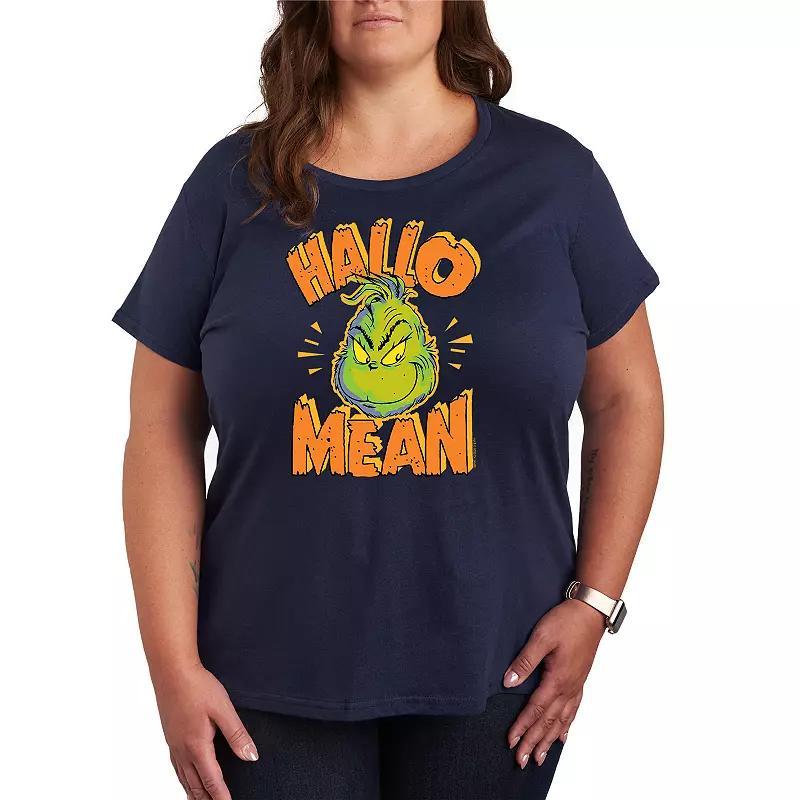 Plus Size Dr. Seuss Grinch HalloMean Graphic Tee, Womens Blue product image