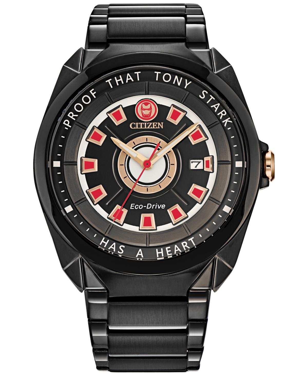 Men's Citizen Eco-DriveÂ® Tony Stark "I Love You 3000" Black IP Watch with Black Dial (Model: Aw1019-52W) Product Image