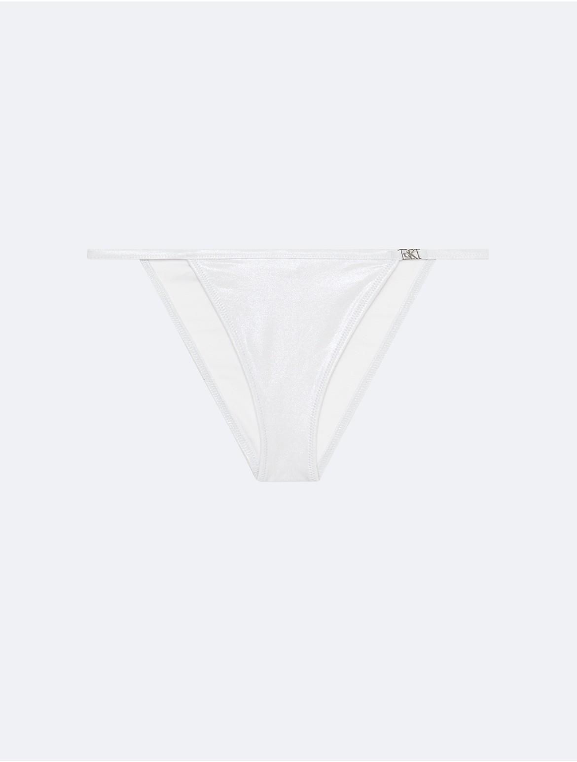 Calvin Klein Womens String Cheeky Bikini Bottom - White - XL Product Image