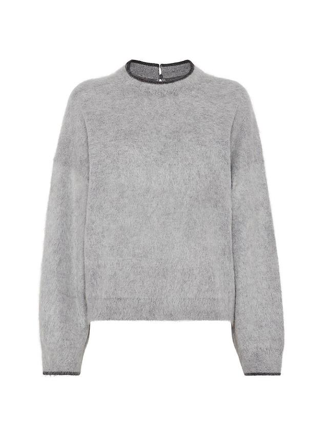 Womens Mohair, Wool, Cashmere and Silk Sweater with Monili Product Image