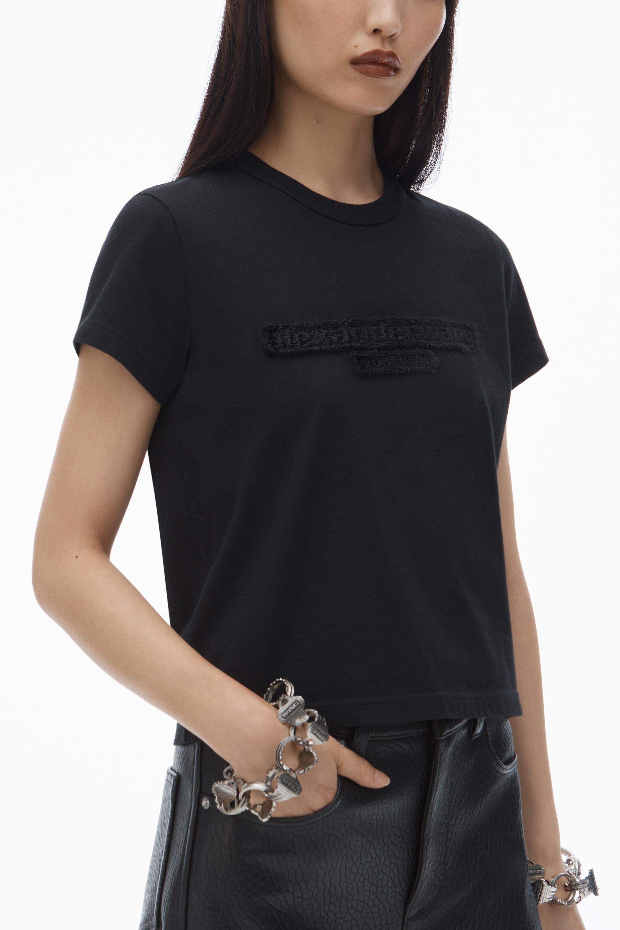 Distressed Logo Shrunken Tee In Cotton Jersey Product Image