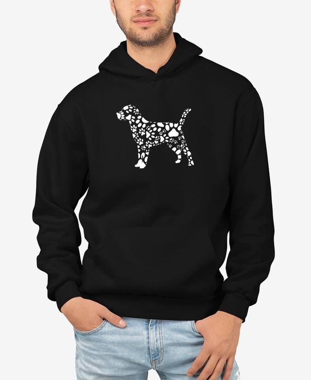 La Pop Art Mens Dog Paw Prints Word Art Hooded Sweatshirt Product Image