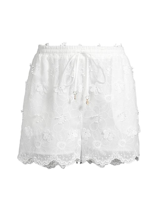 Womens Floral Eyelet Shorts Product Image