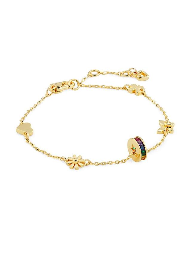 Womens Goldtone & Crystal Charm Bracelet Product Image