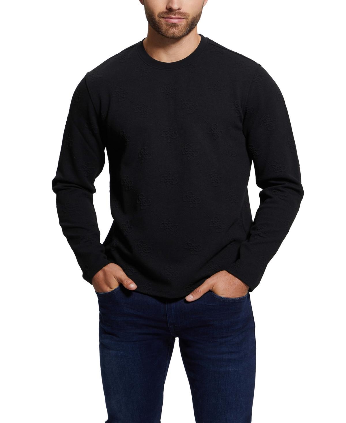 Guess Mens Quattro Logo Knit Sweatshirt Product Image