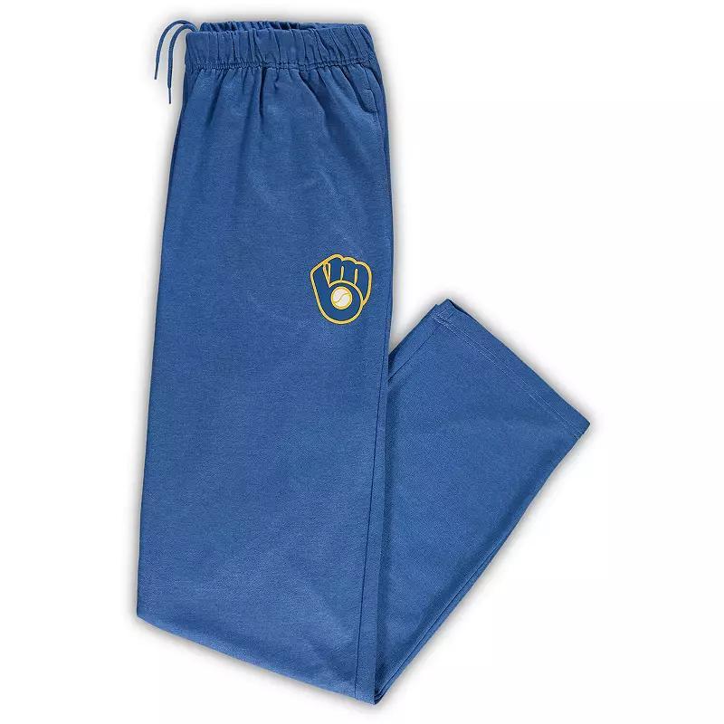 Mens Heathered Royal Milwaukee Brewers Big & Tall Pajama Pants Product Image