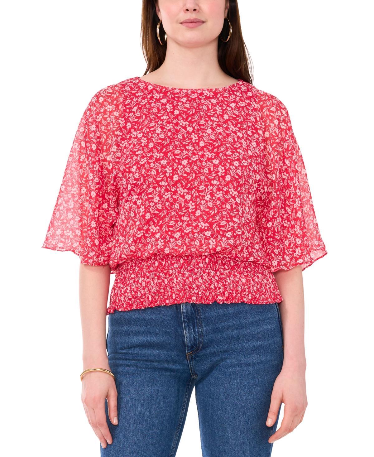 Sam & Jess Womens Smocked-Waist Top Product Image