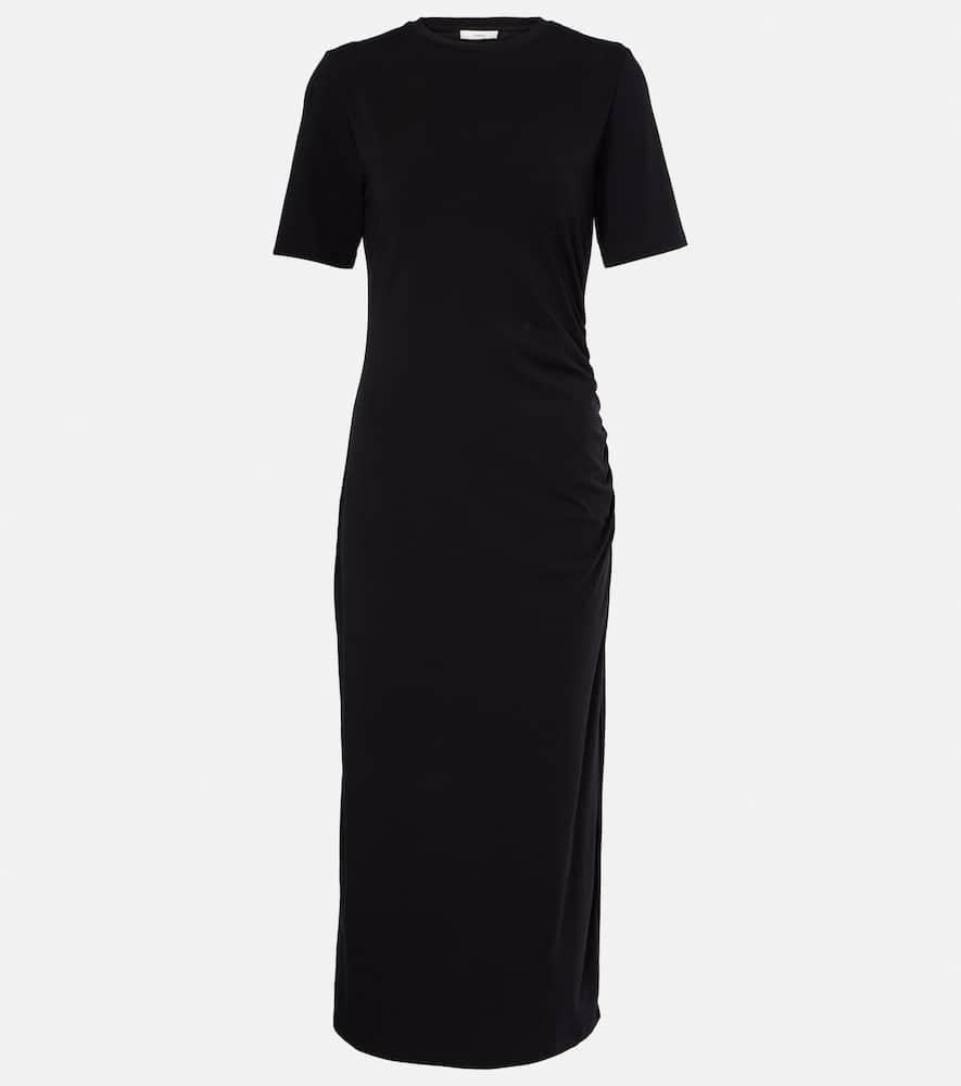 VINCE Short Sleeve Midi Dress In Black Product Image