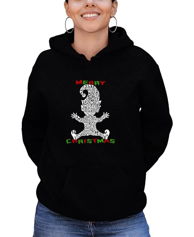 La Pop Art Womens Christmas Elf Word Art Hooded Sweatshirt Product Image