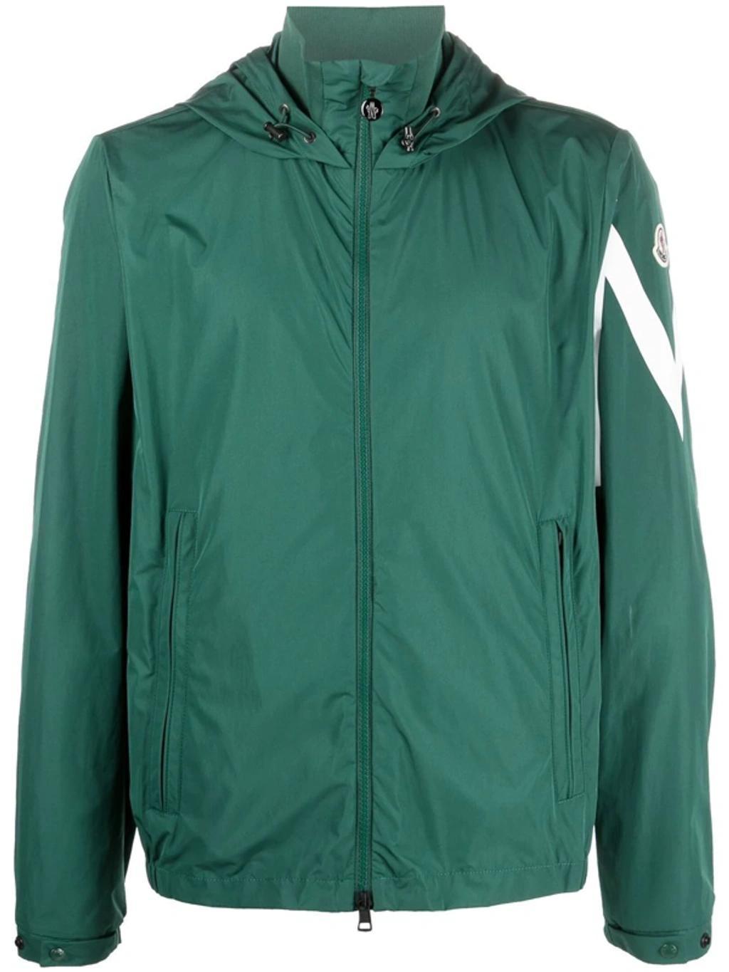 Logo-patch Hooded Windbreaker In Green Product Image