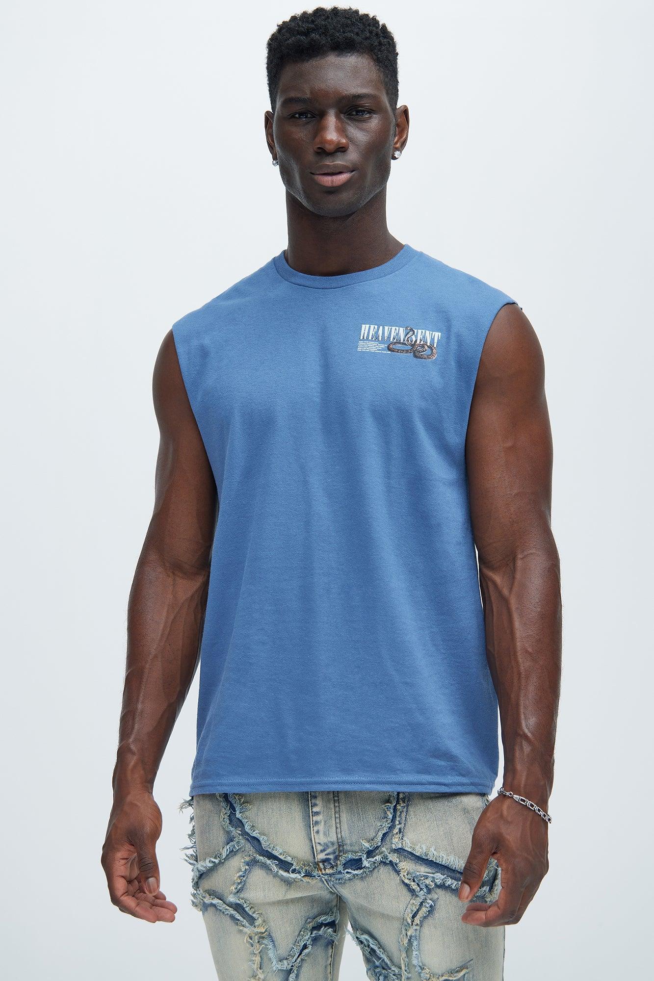 Heaven Meant Sleeveless Tee - Slate Blue Product Image