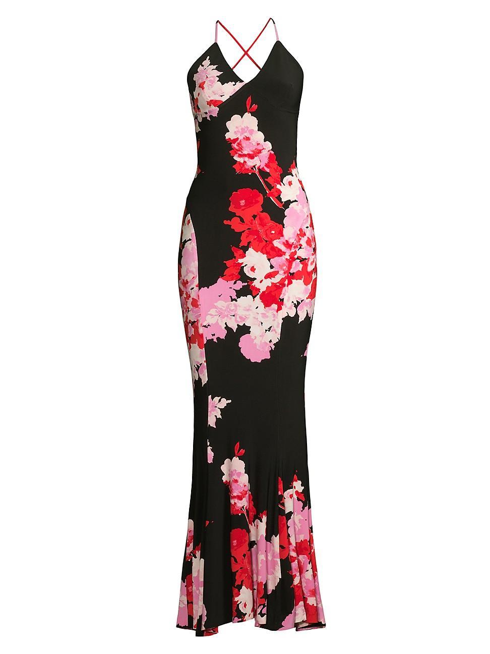 Womens Floral Mermaid Fishtail Gown Product Image