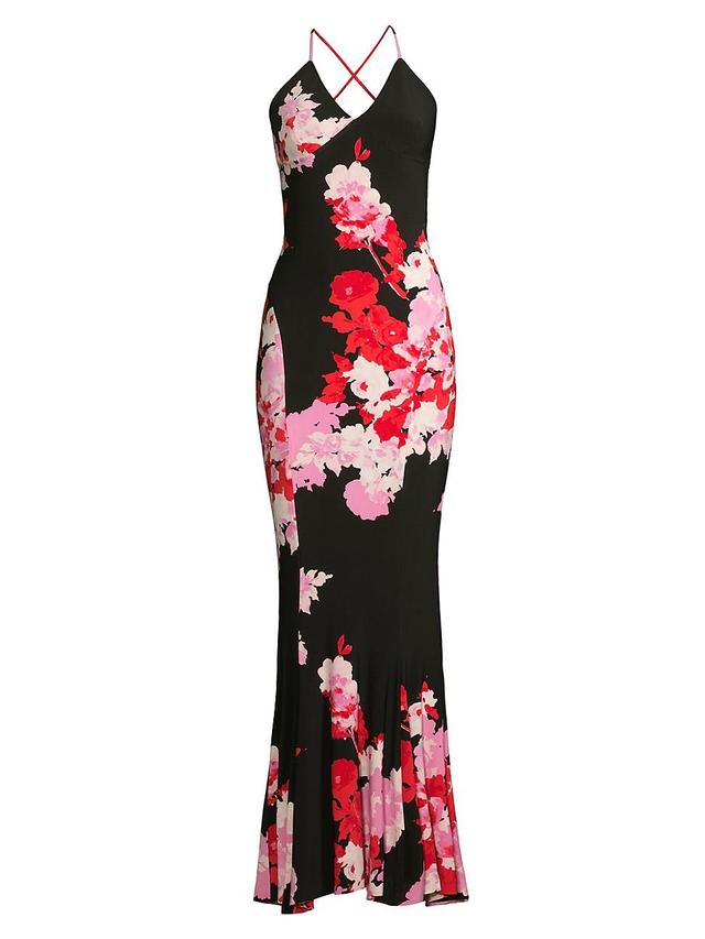 Womens Floral Mermaid Fishtail Gown Product Image