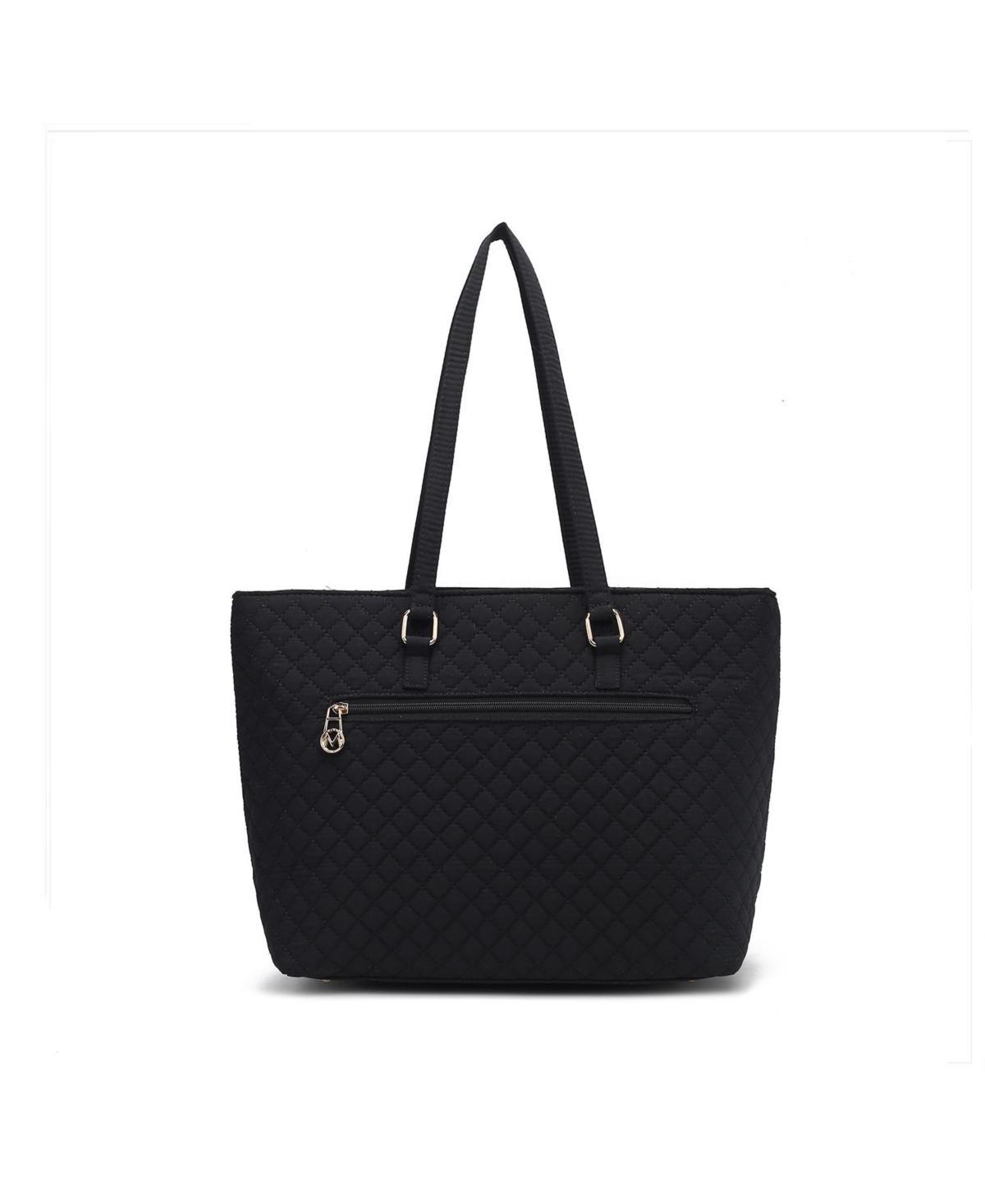 Mkf Collection Hallie Solid Quilted Cotton Women s Tote Bag by Mia K Product Image