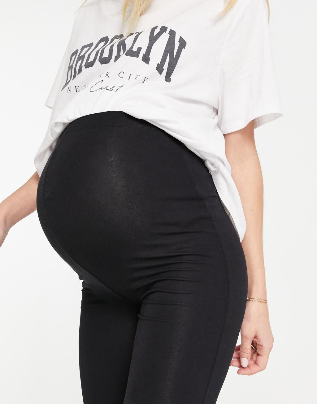 ASOS DESIGN Maternity over the bump kick flare pant in black Product Image