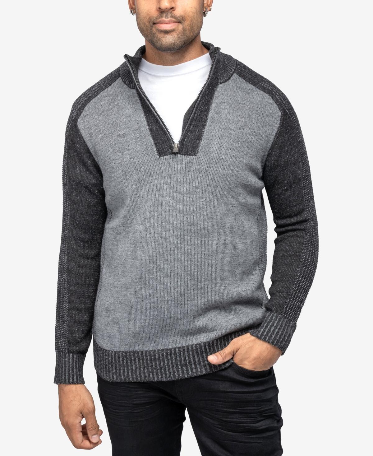 Mens Xray Regular-Fit Quarter-Zip Mixed-Yarn Sweater Red Marled Product Image