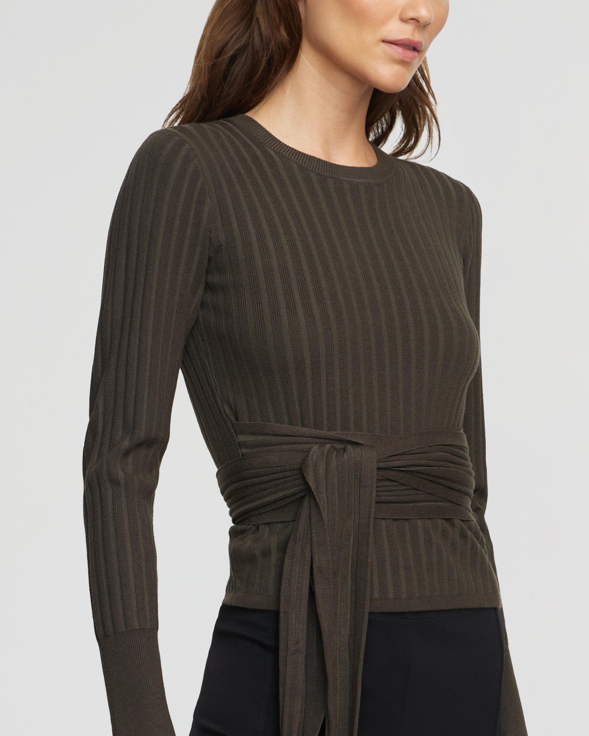 Deniza Tie-Front Ribbed Sweater Product Image