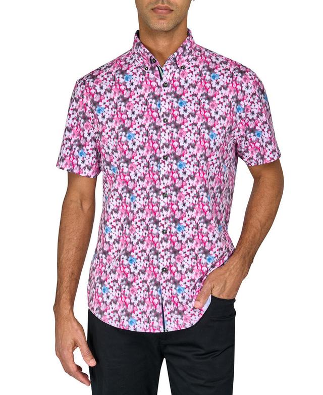 Society of Threads Mens Regular-Fit Non-Iron Performance Stretch Blurred Floral Button-Down Shirt Product Image