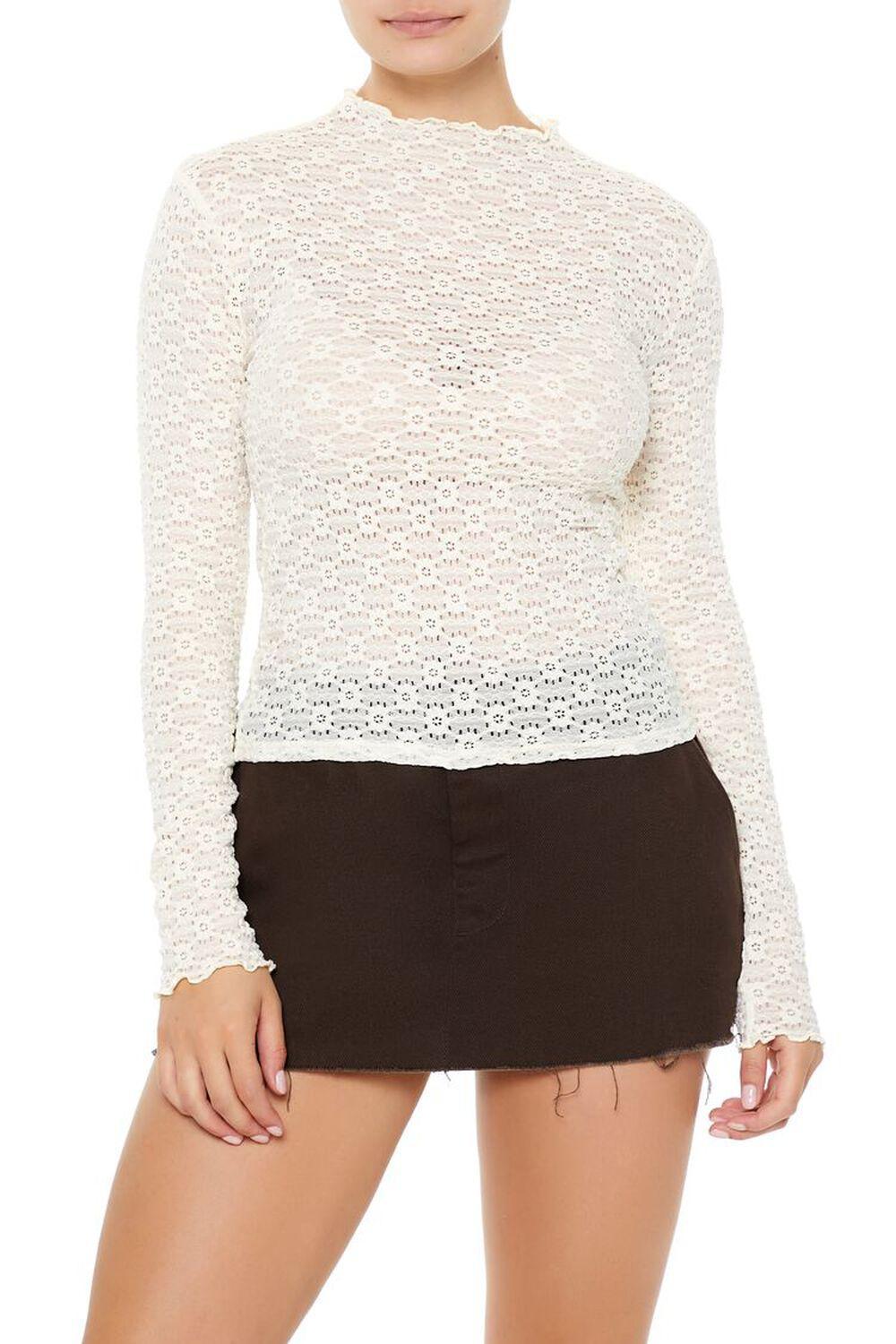 Lettuce-Edge Lace Top | Forever 21 Product Image