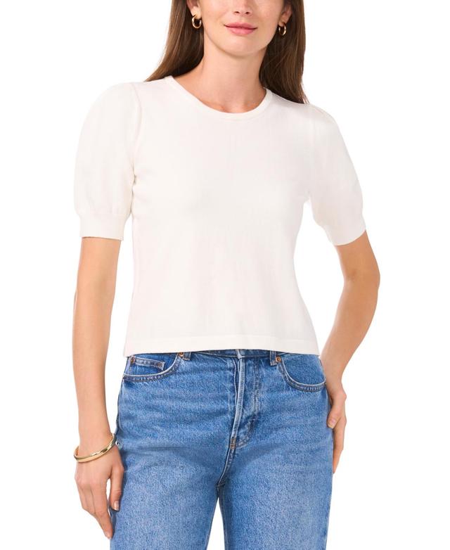 Sam & Jess Womens Short Puff-Sleeve Sweater Product Image