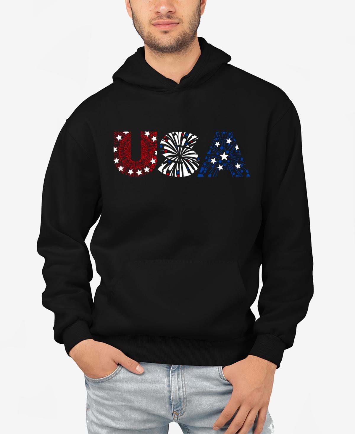 La Pop Art Usa Fireworks - Mens Word Art Hooded Sweatshirt Product Image