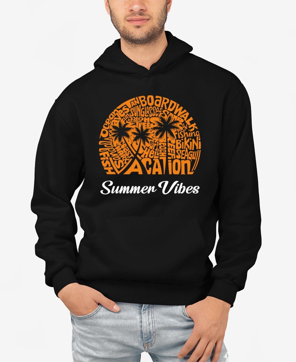 La Pop Art Mens Summer Vibes Word Art Hooded Sweatshirt Product Image