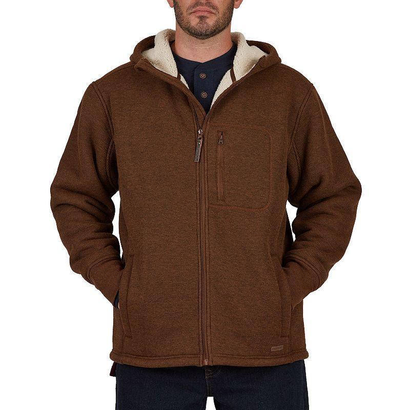 Mens Smiths Workwear Sherpa-Lined Hooded Thermal Shirt Jacket Grey Hazelnut Product Image