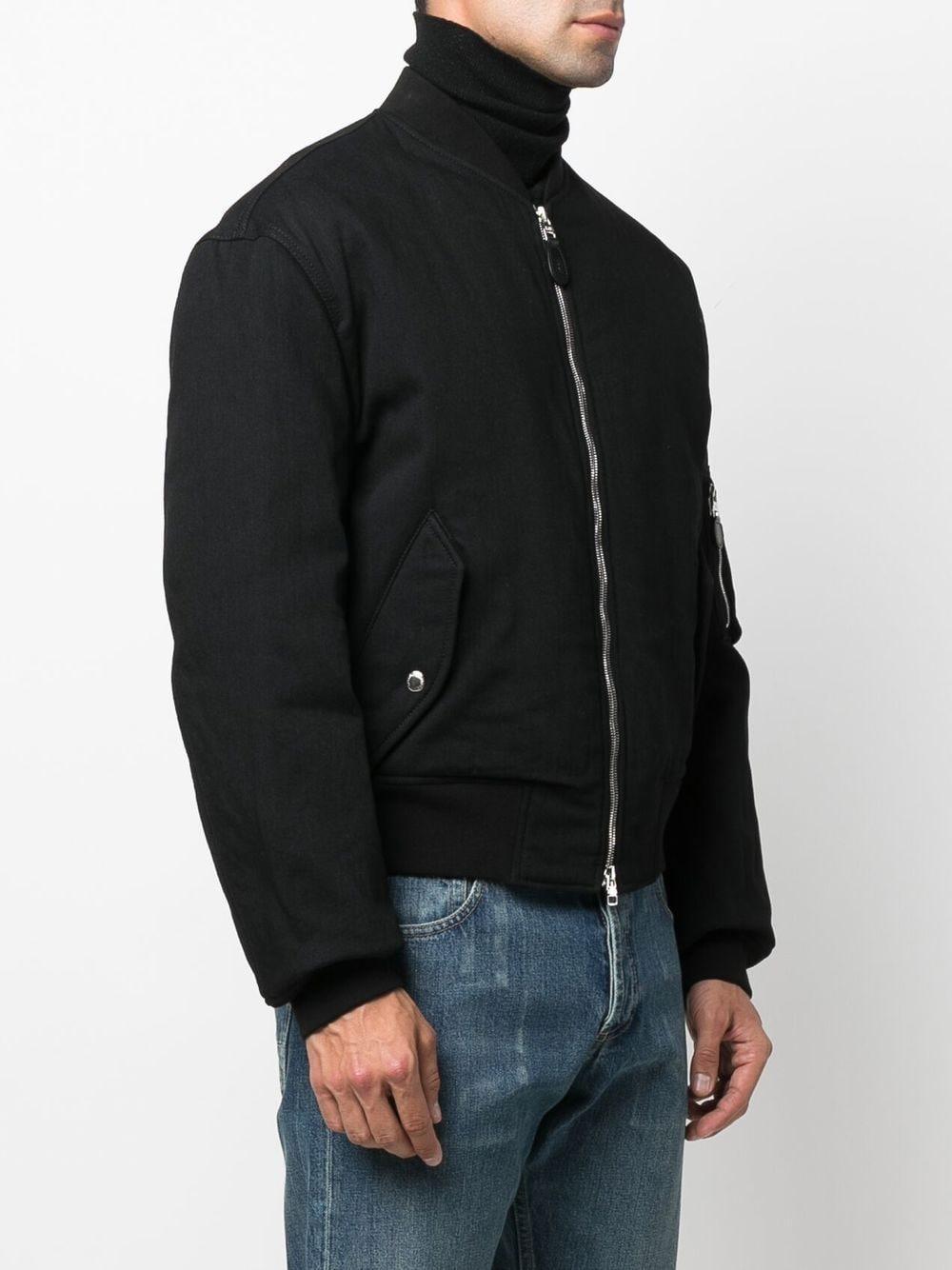 Embroidered-logo Zip-up Bomber Jacket In Black Product Image