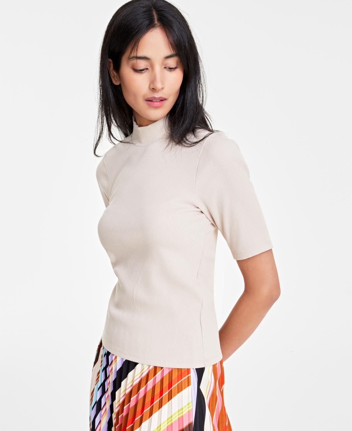 On 34th Womens Mock Neck Elbow-Sleeve Top, Created for Macys product image