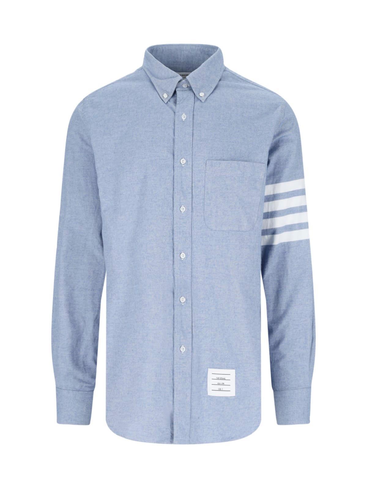 4-bar Cotton Shirt In Blue Product Image