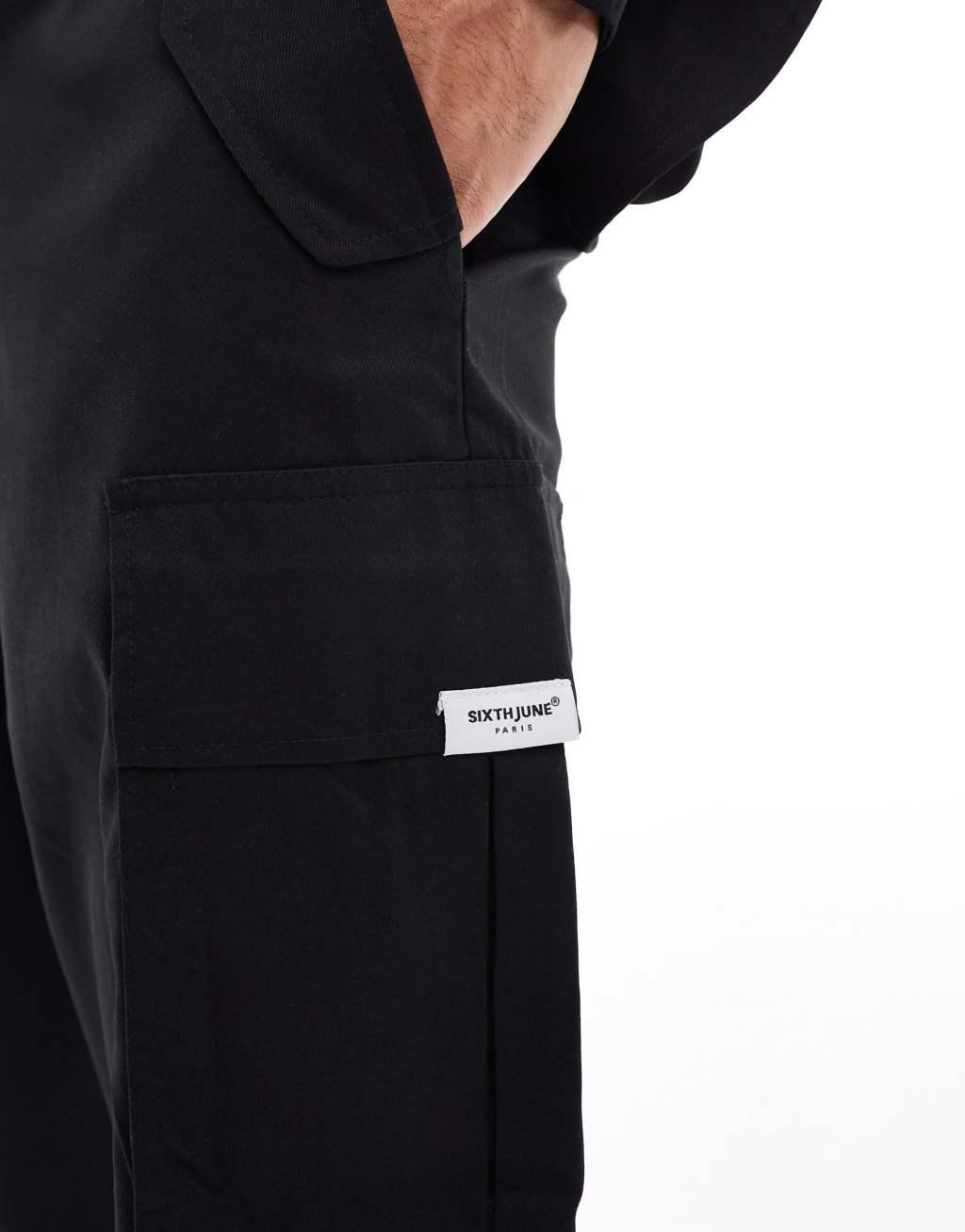 Sixth June multi pocket cargo pants in black - part of a set Product Image