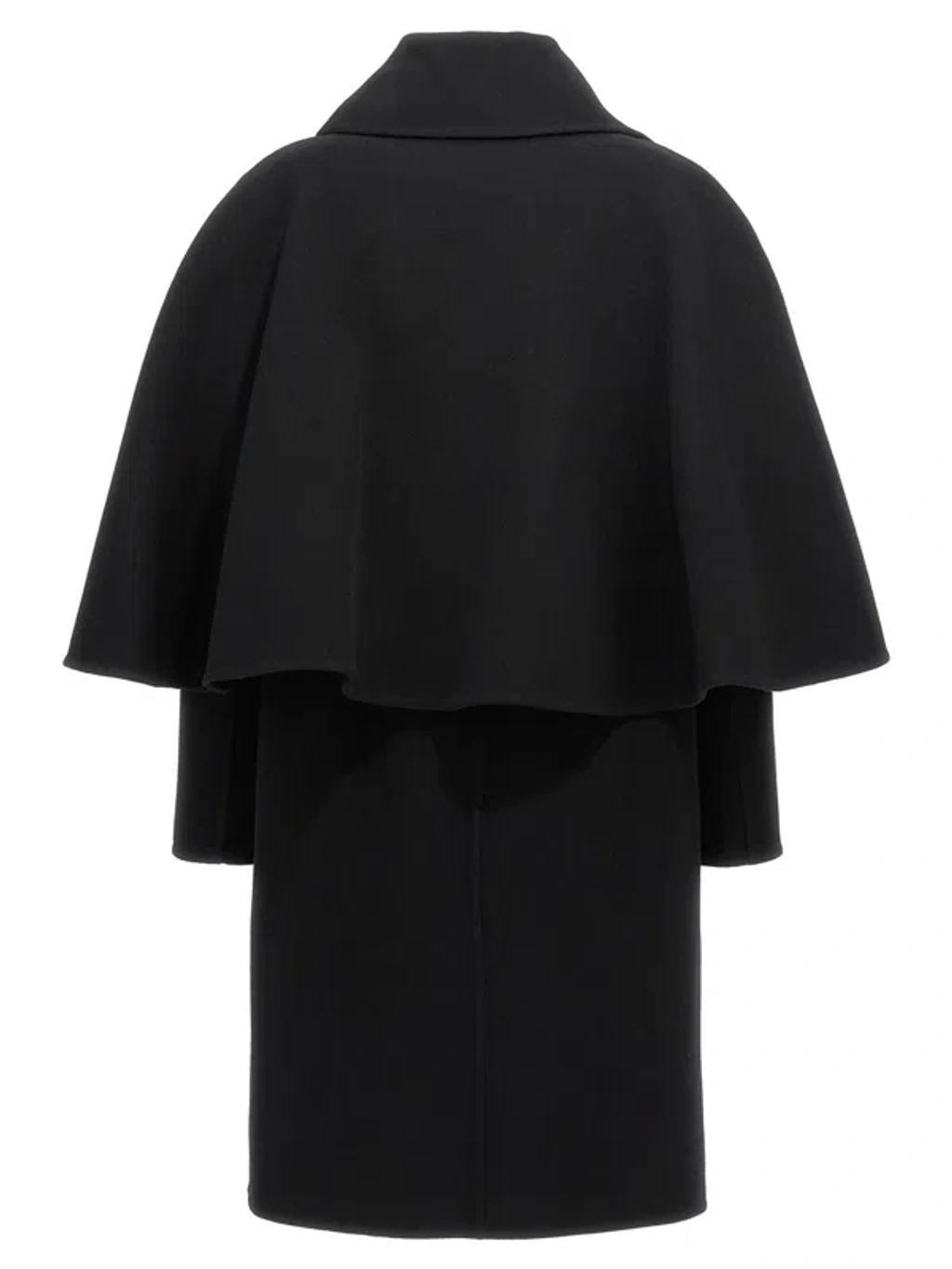 Coat With Cape In Black Product Image