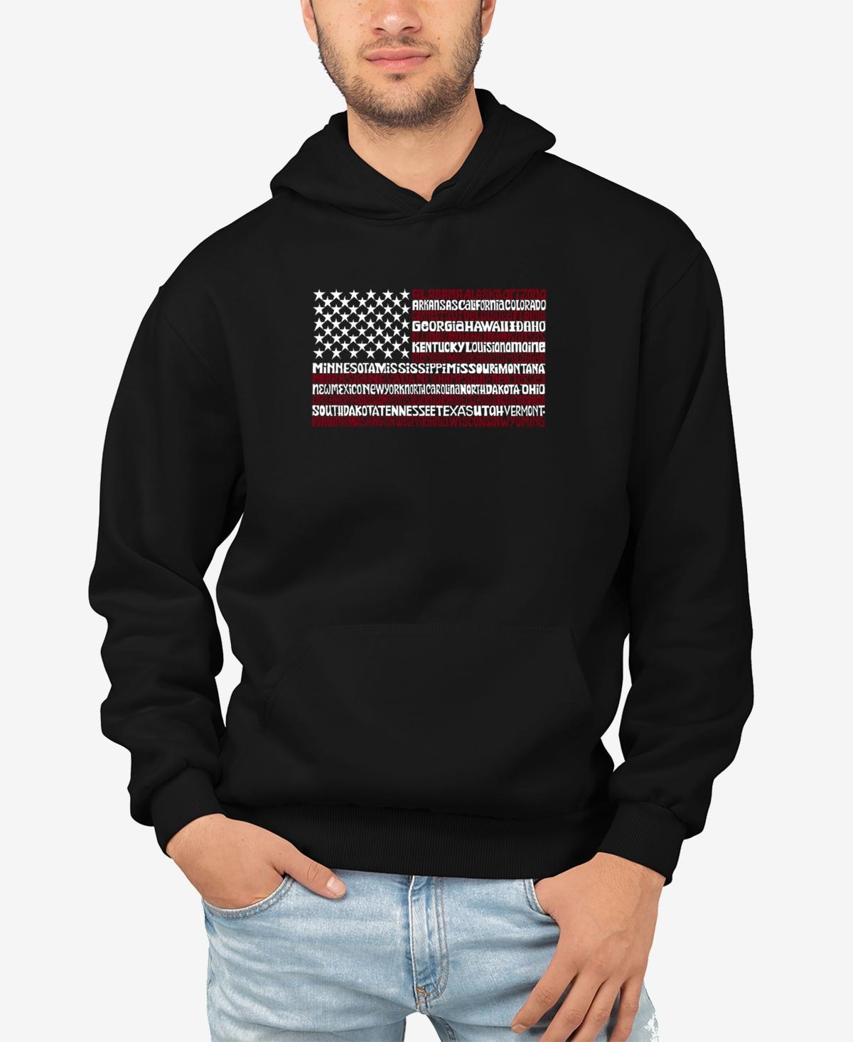 La Pop Art Mens 50 States Usa Flag Word Art Hooded Sweatshirt Product Image