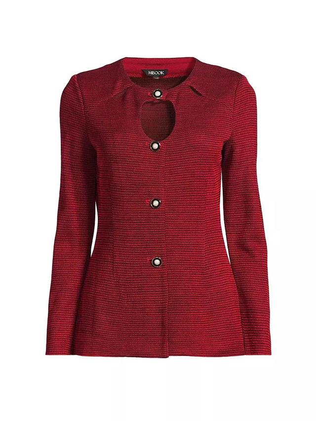 Two-Tone Cut Out Knit Jacket Product Image