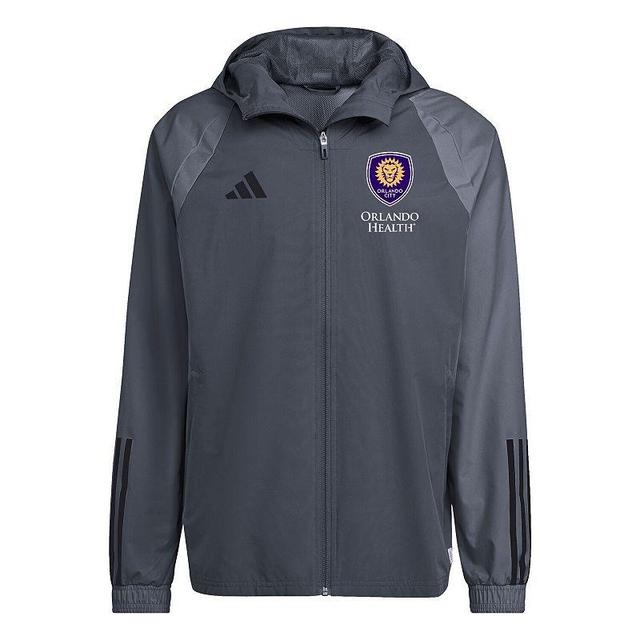 Mens adidas Gray Orlando City SC 2024 All-Weather Full-Zip Jacket Product Image