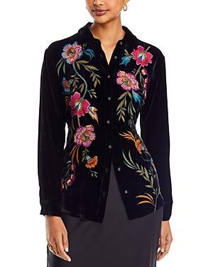 Womens Sidonia Velvet Embroidered Shirt Product Image