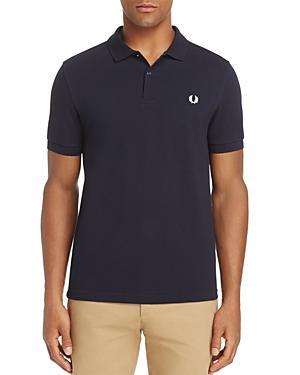 Fred Perry unisex plain polo shirt in navy Product Image