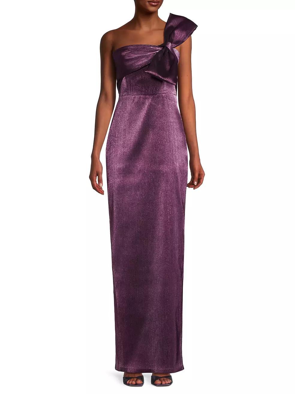 Bisella Satin One-Shoulder Gown Product Image