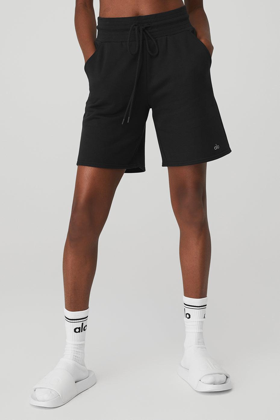 High-Waist Easy Sweat Short - Black Female Product Image