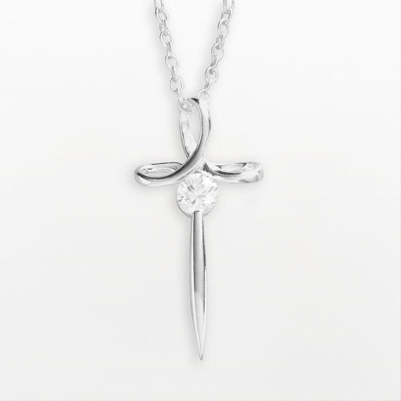 Sterling Silver Cross Pendant, Womens, Color Product Image