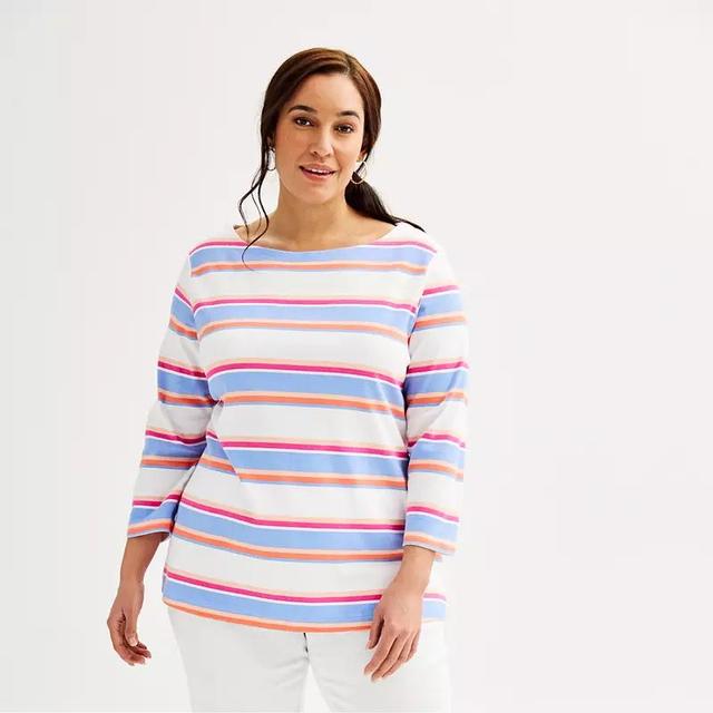 Plus Size Croft & Barrow Boatneck Top, Womens Product Image