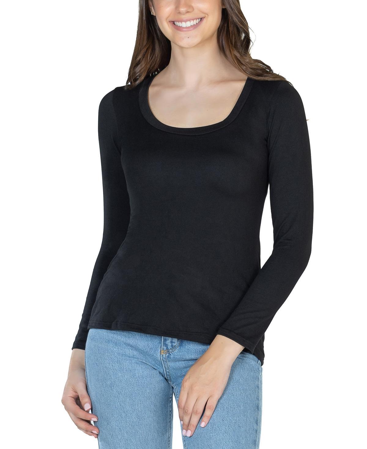 24seven Comfort Apparel Womens Long Sleeve Scoop Neck Top product image