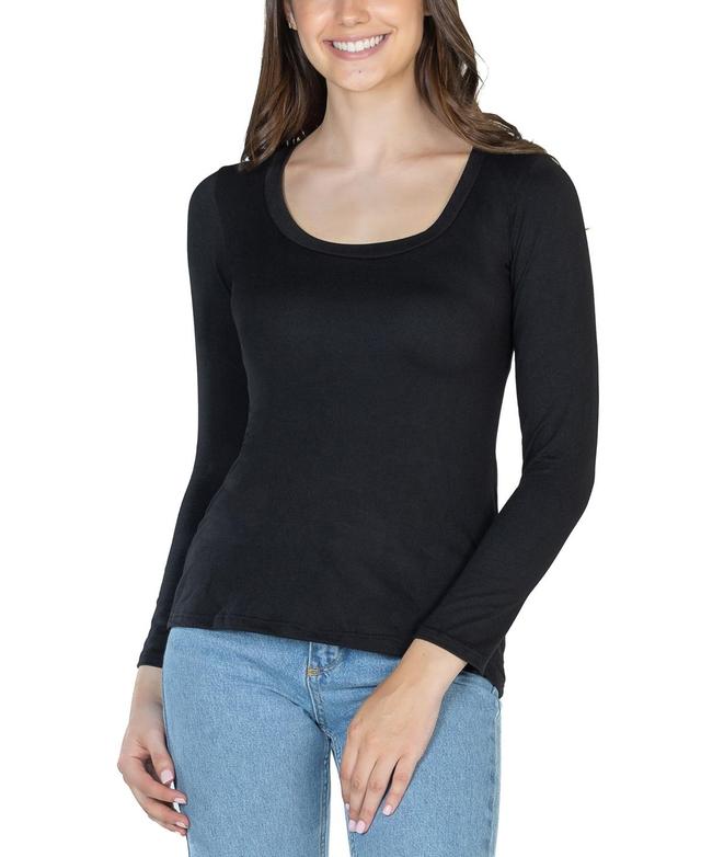 24seven Comfort Apparel Womens Long Sleeve Scoop Neck Top Product Image