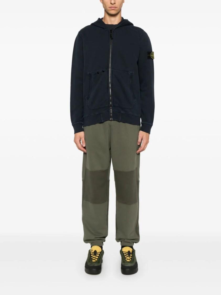 STONE ISLAND Organic-cotton Hoodie In Blue Product Image