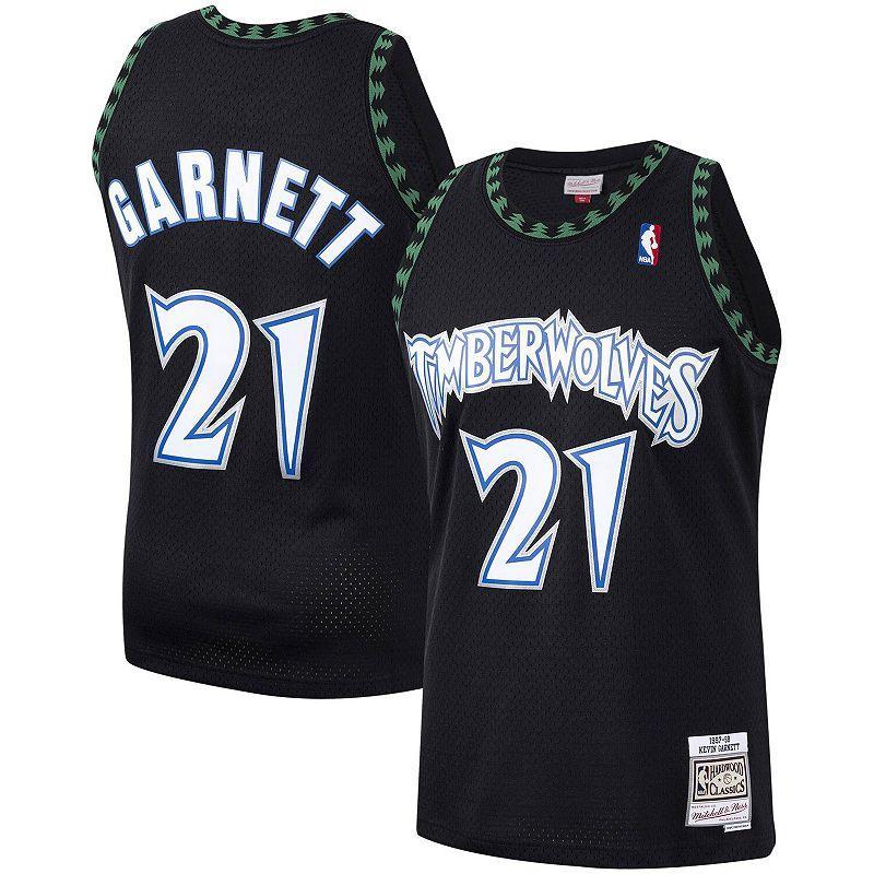 Mens Mitchell & Ness Kevin Garnett Black Minnesota Timberwolves 1997-98 Hardwood Classics Swingman Player Jersey - Black Product Image